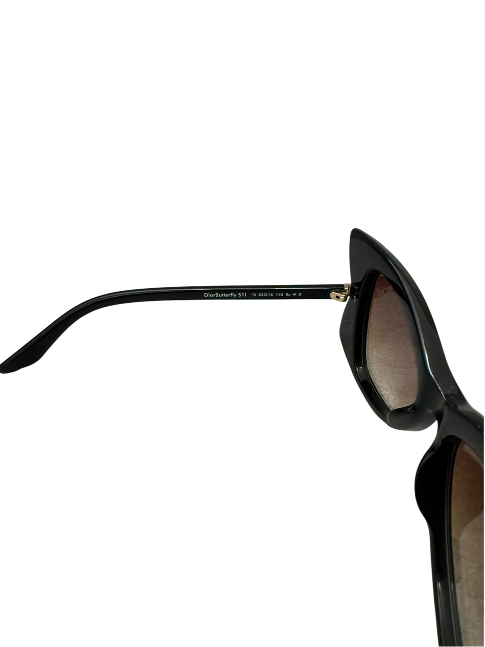 NWOT Dior Black Cat-Eye Sunglasses with Gradient Brown Lenses - Picture 8 of 10